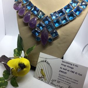 Statement AMETHYST & TOPAZ Choker NECKLACE